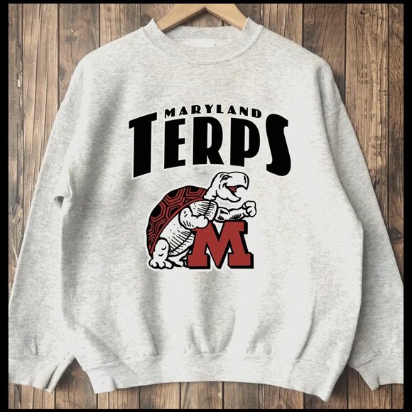 Vintage University Of Maryland Terrapins Sweatshirt Football Basketball Shirt - Picture 1 of 2